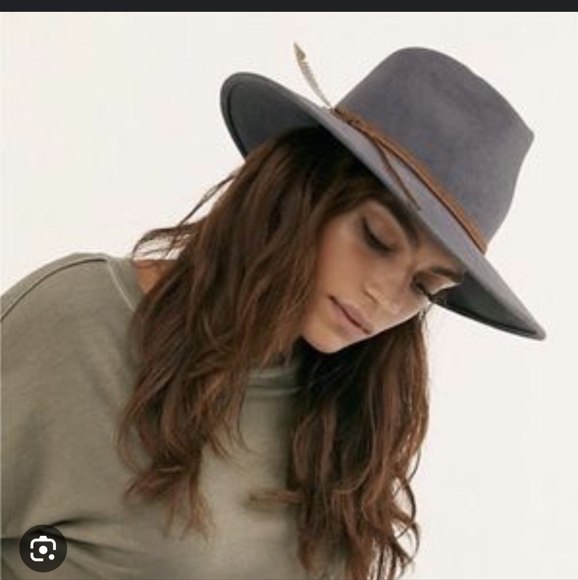 Free People Accessories - Free People Wool Wide Brim Fedora Hat Black Trim OS